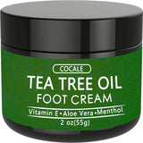 [Natural Moisturizing Cream] COCALE Tea Tree Oil Moisturizing Cream | Hypoallergenic Body, Foot & Face Cream with Aloe Vera, Hyaluronic Acid & Honey - 2oz, Light Beige Hydration, Natural Ingredient Design