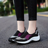 Women's Fashionable Contrast Color Running Shoes - Breathable Mesh for Comfort & Style Outdoors!