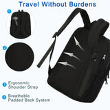 Laptop Backpack 17 inch for Women Men Large College Bookbags Waterpoof Work Business Travel Backpacks Kids School Bag for Girls Boys Students Teens Elementary Schoolbag Casual Daypack Sport -Black