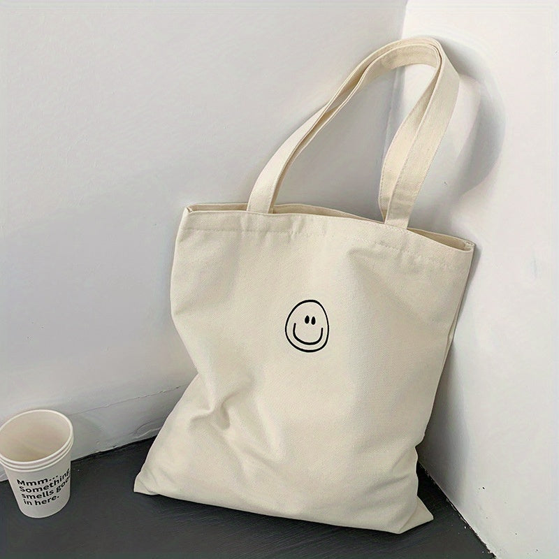 Large Capacity Canvas Tote Bag - Perfect For School, Office, Travel, And Beach