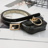Womens Stylish Black PU Belt Bag - Trendy Crossbody & Waist Purse - Versatile Fanny Pack, Evening Clutch, Mini Handbag - Detachable, Adjustable, Secure - Fashion Accessory for Chic Style
