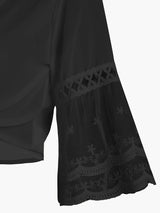 Elegant Solid Knotted Flared Sleeve Blouse, Open Front for Coquette/Cute/Y2K Style Women's Clothing