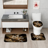 1/4pcs Deluxe Floral Shower Curtain Set - Waterproof, Non-Slip, U-Shaped Toilet Mat, 12 Hooks, Bath Mat, Bathroom Decor Accessories - Complete Bathroom Essentials Kit