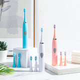 Portable electric toothbrush that doesn't require charging, with tapered soft bristle brush head for adults