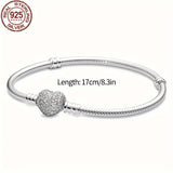 925 Silver Everlasting Heart Bracelet Fit Charm Bead DIY Bracelets Women Jewelry For women Gift Silver Gram Weighs 0.35 oz
