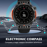 Smart Watch Wireless Answer And Call SOS Outdoor Watch Outdoor Sports Watch LED IP68 Waterproof Compass Fitness Tracker Pedometer Multimedia Message Display, Suitable For Android&IPHONE Mobile Phones, Men's And Women's Smart