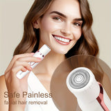 Rechargeable 4-in-1 Electric Razor For Women - Painless Hair Trimmer For Face, Nose, Eyebrows, Beard, Mustache, Arm, Leg, Armpit, And Bikini - Portable Body Shavers Set Rechargeable Grooming Kit Holiday Gift