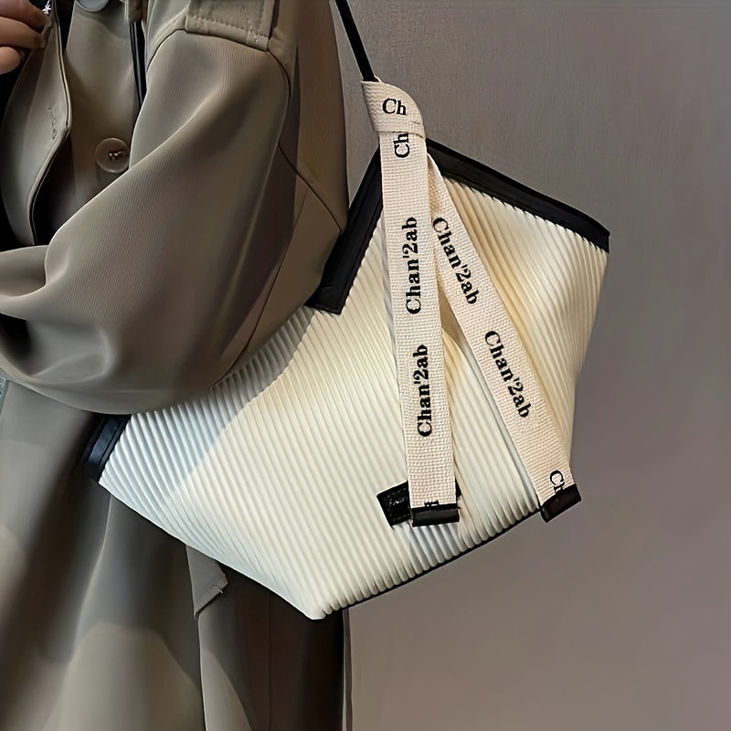 Love Design Tote Bag, Trendy Large-capacity Shoulder Bag, Faux Leather Simple Bag For Work - For Women - Suitable for Office, Shopping, Travel - Perfect Gift for Fashionistas