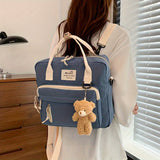 Ins Retro Campus Waterproof School Bag, Cute Girl Multi-function Shoulder Bag, Female Student Adjustable Messenger Bag