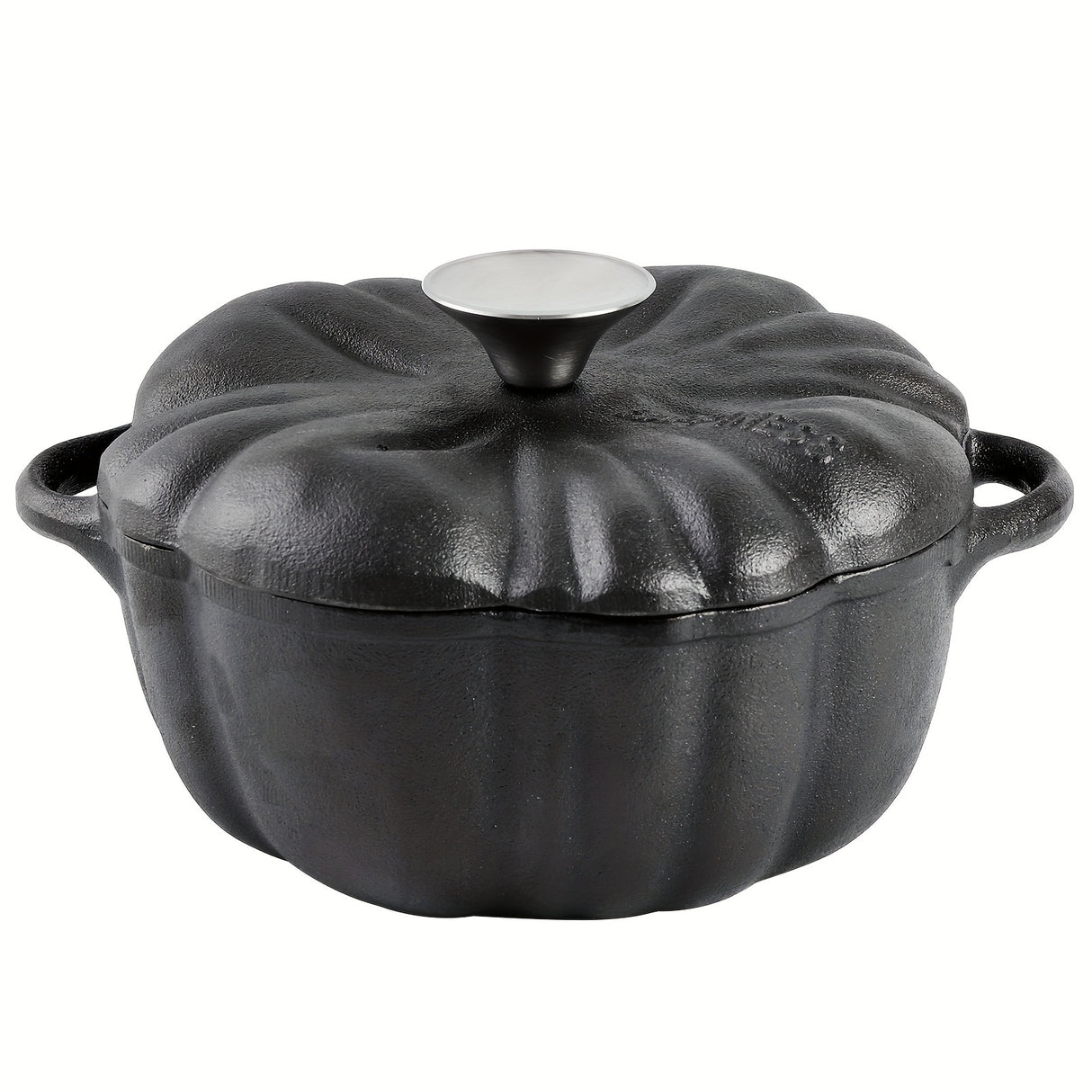 Small Cast Iron Dutch Oven, Pre-seasoned Pumpkin Dutch Oven with Lid, Garlic Roaster for Oven, Pumpkin Pot for Cooking and Serving, 1.68Quart