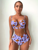 New Split-Style Print Swimsuit for Women, Sexy Bikini with Floral Print, European Style Swimwear, Bathing Suits