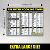 90 Food Reference Guide Air Fryer Cheat Sheet Magnets - Extra Large, Easy-to-Read, Magnetic Cooking Time Chart and Kitchen Gadget - Perfect for Beginners and Busy Home Cooks - Gray