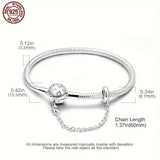 New 925 sterling silver snake bone basic chain, starry full moon safety chain, snake bone chain suitable for original pendants, charming beaded DIY women's bracelets, jewelry gifts