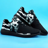 Mens Punk Skull Trendy Running Shoes - Lightweight, Breathable, Comfy, and Stylish for Spring and Summer, Perfect for Halloween and Casual Outdoor Activities