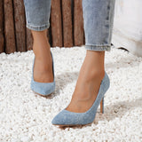 Women's Solid Color Stiletto Heels - Elegant Pointed Toe Dress Pumps, Stylish Slip On Heels - For Women - Perfect for Parties & Evening Events - Ideal Gift for Fashionistas