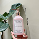 3-Pack Pink Refillable Plastic Dispenser Bottles, 500ml/16oz, Waterproof Labels, for Shampoo, Conditioner, Body Wash, Lotion, Cosmetic Containers - Unscented, Bathroom Essentials