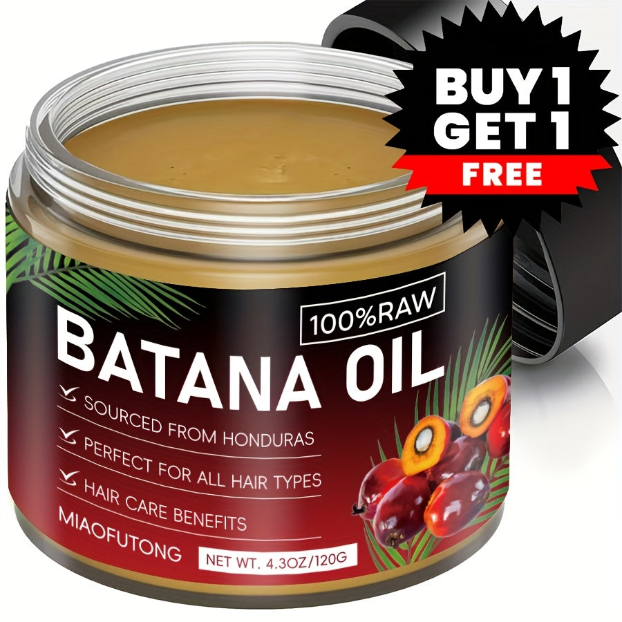2pcs Honduras Batana Hair Oil, pure cold-pressed extract, unrefined, moisturizes the scalp and hair, strengthens hair, prevents breakage and split ends, enhances shine, suitable for dry, damaged hair, suitable for all hair ty