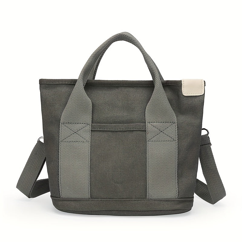 Elegant Canvas Tote Bag: Secure Zipper, Spacious & Lightweight - Perfect for Everyday Use & Comfort