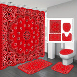 1/4pcs Deluxe Bathroom Essentials Set - Waterproof Shower Curtain with 12 Hooks, Non-Slip Bath Rug, U-Shape Mat, Toilet Lid Cover Pad - Complete Bathroom Accessories and Home Decor Solution