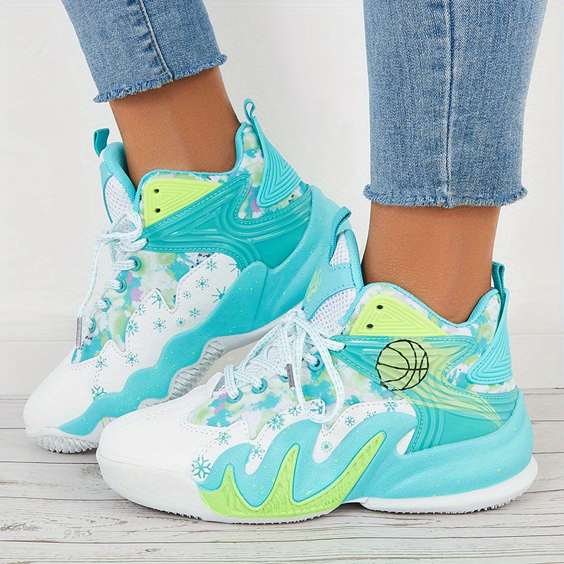 Women's Fashion Color Blocking Running Shoes - Non-Slip, Breathable, Shockproof Basketball Shoes for Comfort and Style!