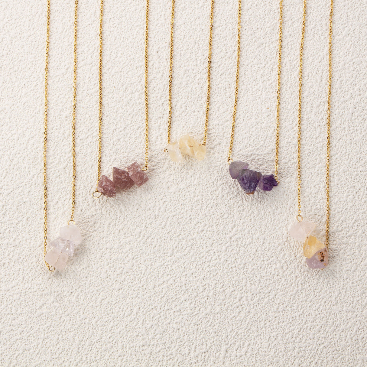 Irregular Crystal Stone Necklace Exquisite Colorful Pendant Neck Jewelry Lucky Protection Jewelry Gift