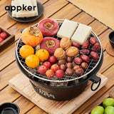 1Set, Cast Iron Charcoal Stove, Multi-functional Barbecue Stove, Round Heating Stove, Outdoor Camping BBQ Cooking Supplies