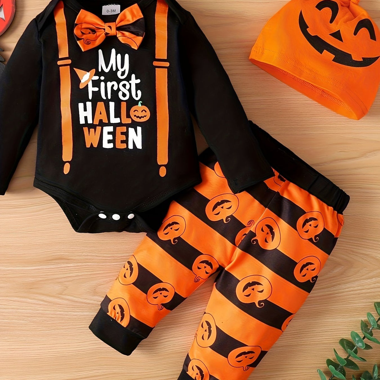 Toddler's Delightful Pumpkin Halloween Outfit - Soft Short Sleeve T-Shirt, Comfortable Pants Set - Adorable Baby Boy Fall Clothes for First Halloween Celebration