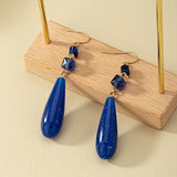 Vintage Long Water Drop Shape Drop Earrings Elegant Acrylic Hook Earrings
