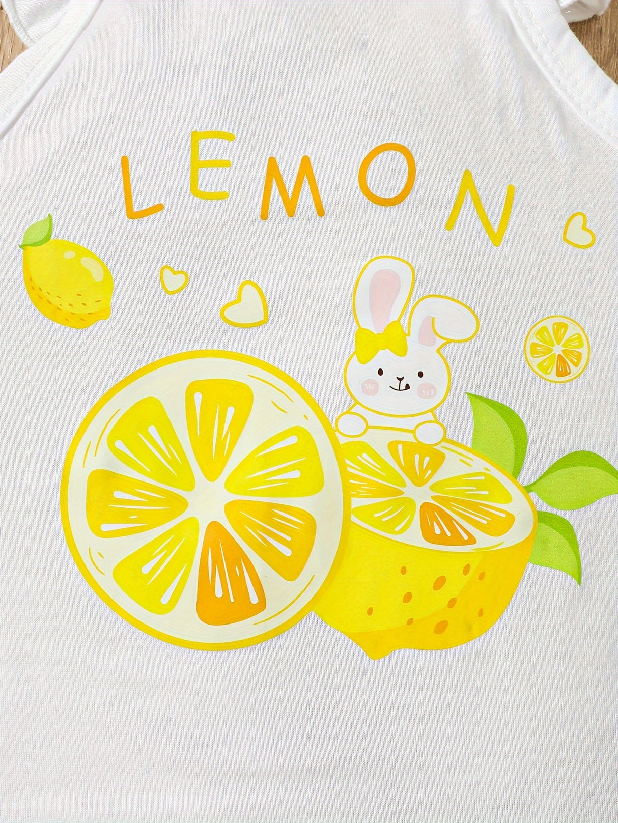 5pcs Baby Girls' Summer Rompers | Cute Fruit & Floral Print with Ruffled Straps | Soft Knit Fabric, Elastane & Polyester Blend | Button Closure | Multi-Color Pastel Yellow & White | Ideal for Playful Infants, Baby Girl Clothe