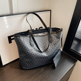 Large Capacity Tote Bag - Premium PU Leather, Spacious Shoulder Bag Design, Ample Space for Work, School Essentials - Stylish, Practical Choice for Women