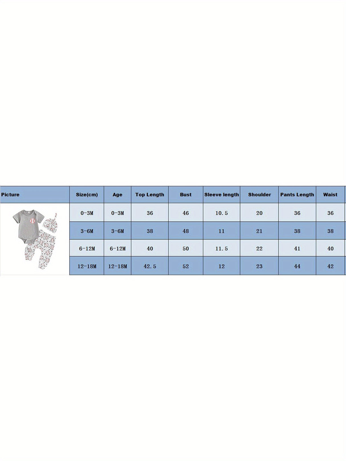 0-18 Months Baby Boy Summer Outfits Short Sleeve Romper Baseball Pants Hat Set, for Outdoor