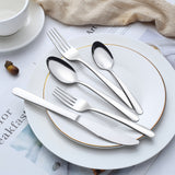 60/90pcs Stainless Steel Tableware, Western Dining Silverware, Steak Knife, Salad Fork, Coffee Dessert Spoons, Cutlery Set with Gift Box for 12 Persons, Dishwasher Safe, Kitchen Accessories,Halloween,Weddings