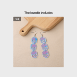 Translucent Acrylic Drop Earrings Skull Shape Pendant Punk Style Shiny Hook Earrings Cartilage Piercing Jewelry