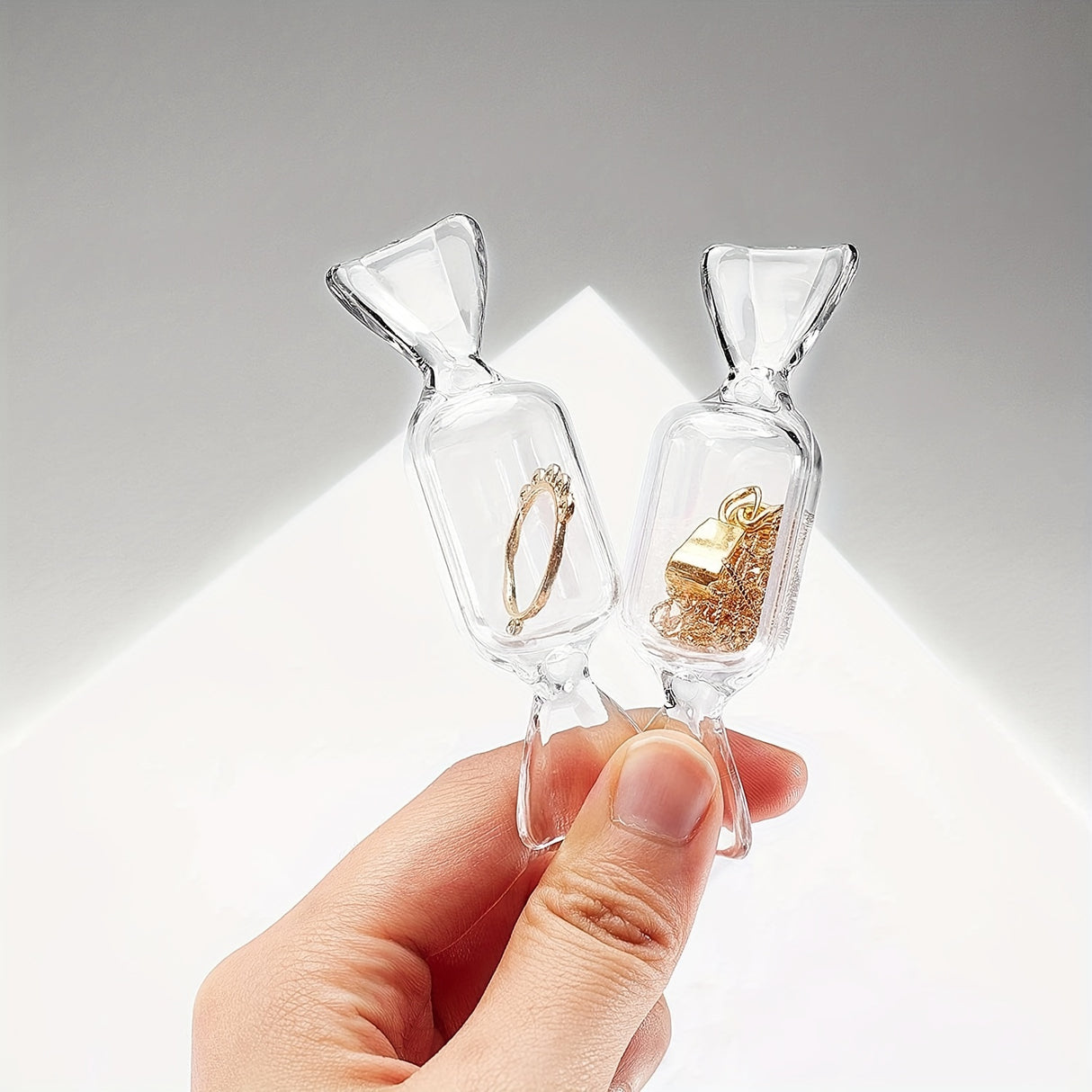 3pcs/set Candy Shape Mini Clear Jewelry Box, Plastic Transparent Storage Box, Jewelry Earrings Storage Container, Jewelry Placement Box, Storage Bins for Home Organization