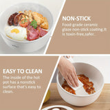 2L Bear Hot Pot Electric - Multifunctional Portable Cooking Pot with 1000W Rapid Heating, Non-Stick Frying Pan, Dual Power Adjustment, and Versatile Cooking Options for Steak, Egg, Ramen, Oatmeal, and More