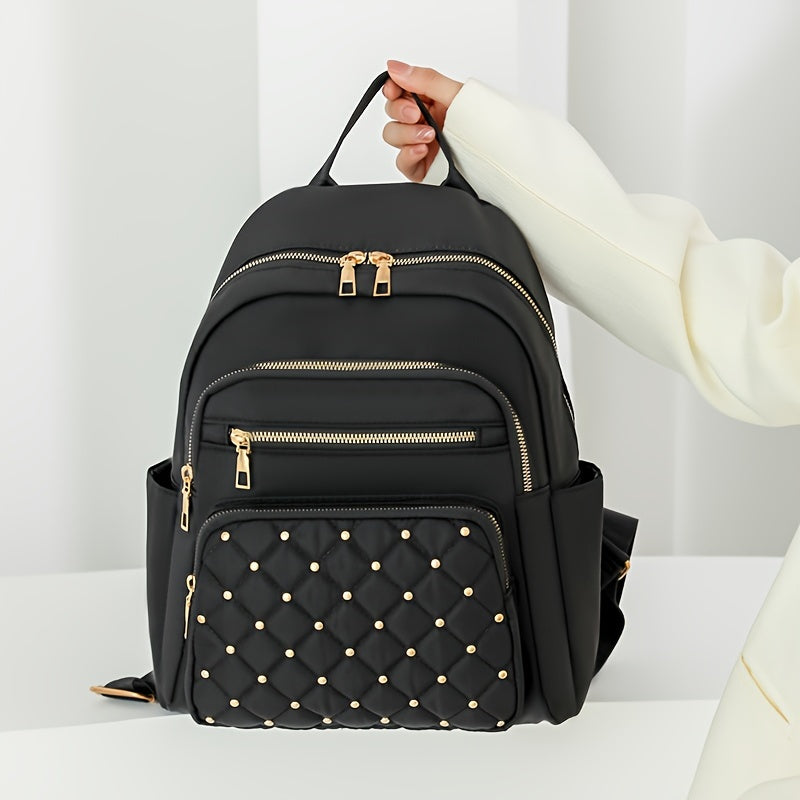 Quilted Convertible Backpack Purse, Anti-Theft Two-Way Daypack, Women's Travel & School Bag
