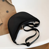 Casual Minimalist Solid Color Crossbody Bag, Zipper Crescent Shoulder Bag For Women, Daily Use Bag