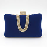 Luxurious Large Capacity U-Shaped Rhinestone Clutch Bag - Sparkling Evening Bag with Buckle Closure, Polyester Lining, and Solid Color Pattern - Perfect for Banquet and Formal Occasions