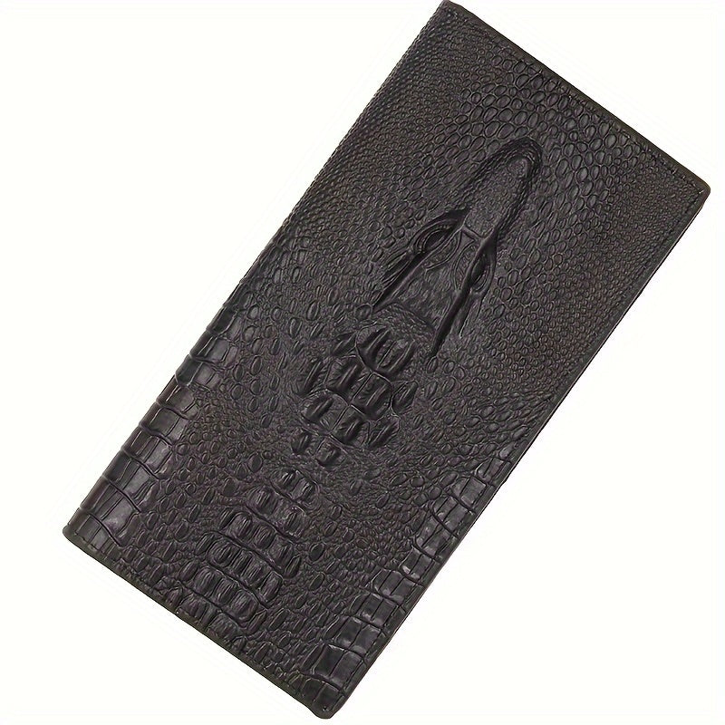 1pc Faux Leather Retro Clutch Bag, Classic Trendy Three-Fold Long Wallet
