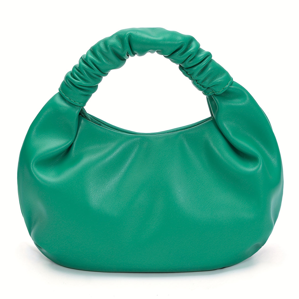 Chic Cloud Ruched Tote Bag for Women - Supple Vegan Leather, Timeless Solid Color, Spacious Hobo Handbag with Fashion Purse Style