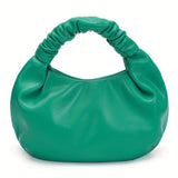 Chic Cloud Ruched Tote Bag for Women - Supple Vegan Leather, Timeless Solid Color, Spacious Hobo Handbag with Fashion Purse Style