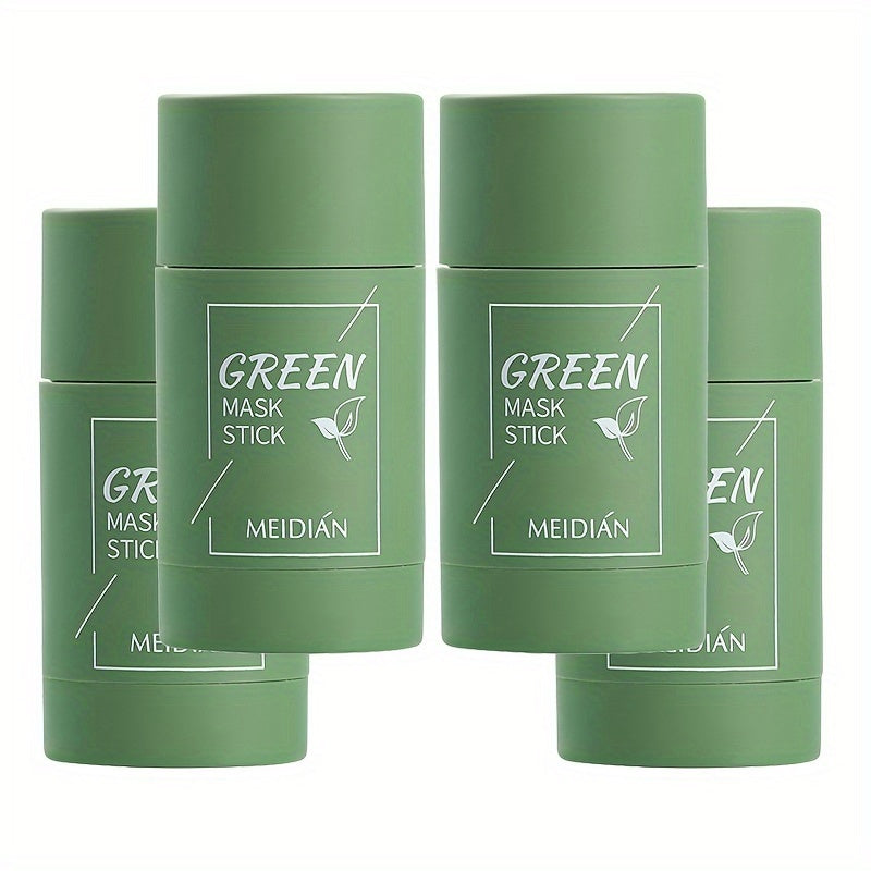2-Pack/4-Pack Green Tea Mask Stick, Hypoallergenic Unisex Adult Facial Moisturizer, Oil Control, Natural Skin Firming, Suitable for All Skin Types, Clean Effect, Pure Green Tea Ingredients, Ideal Gift for Her