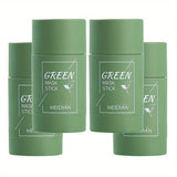 2-Pack/4-Pack Green Tea Mask Stick, Hypoallergenic Unisex Adult Facial Moisturizer, Oil Control, Natural Skin Firming, Suitable for All Skin Types, Clean Effect, Pure Green Tea Ingredients, Ideal Gift for Her