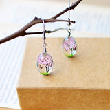 Dried Flower Tree Butterfly Design Dangle Earrings Bohemian Elegant Style Exquisite Gift For Women Daily Casual