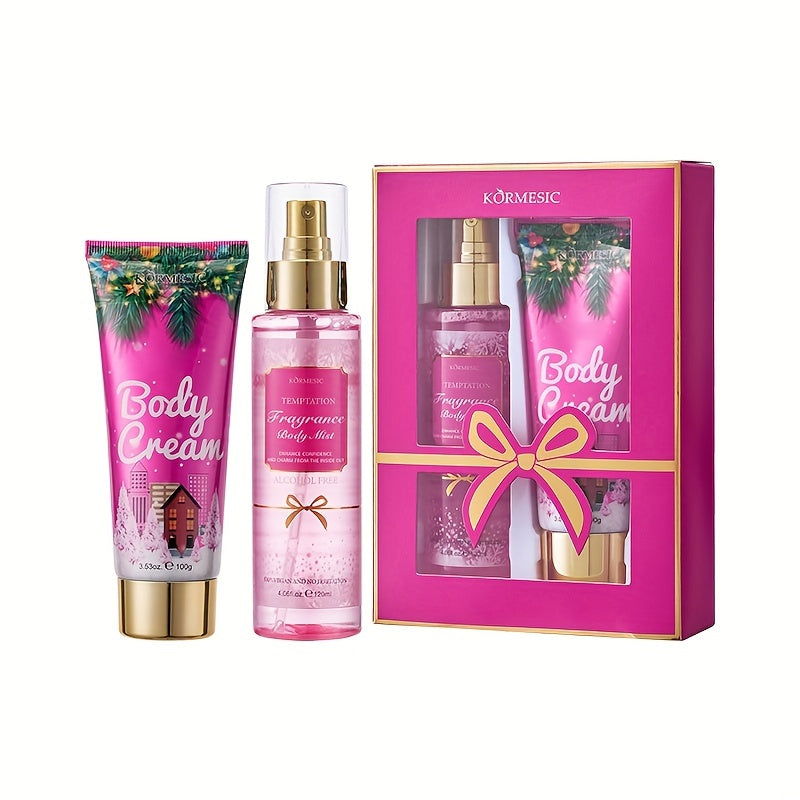 2pcs/set, 100g Fragrance Body Lotion And 4.06oz Body Mist Set, Gift For Women, Deeply Moisturizing And Nourishing Body Skin With Plant Squalane