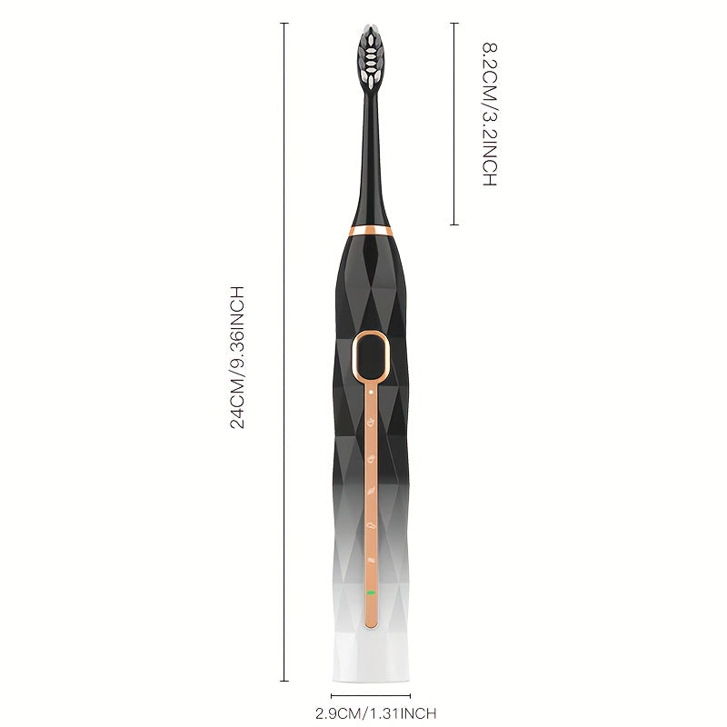 Acoustic Electric Toothbrush IPX8 Waterproof USB Rechargeable Couple Replaceable Metal Shaft Adult Men And Women With Toothbrush Seat With Suitcase Rechargeable Toothbrush Intelligent Timer 8 Replacement Brush Head 5 Colors