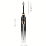 Acoustic Electric Toothbrush IPX8 Waterproof USB Rechargeable Couple Replaceable Metal Shaft Adult Men And Women With Toothbrush Seat With Suitcase Rechargeable Toothbrush Intelligent Timer 8 Replacement Brush Head 5 Colors