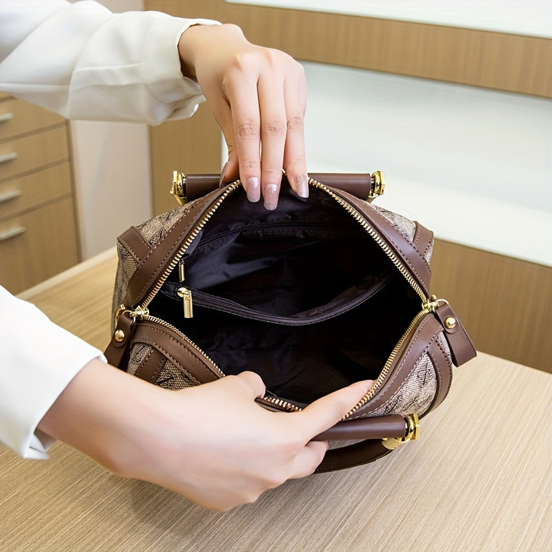 Luxury Design Boston Bag For Women, Fashion Small Handbag, Elegant Crossbody Bag Purse