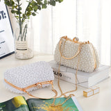 Luxurious Pearlized Evening Clutch Bag - Clutches with Chain Strap, Crossbody & Handheld Style for Women, Perfect for Parties, Banquets, Prom, and Formal Events - Versatile Mini Purse with Elegant Design and Sophisticated Loo