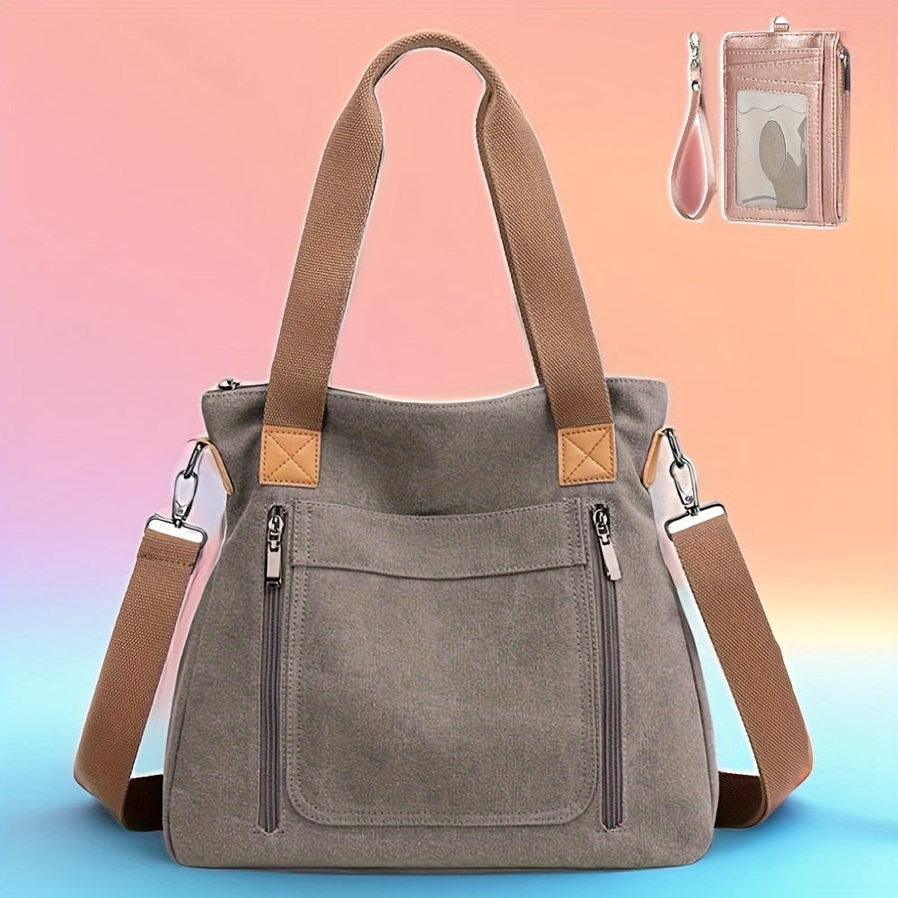 Vibrant Geometric Canvas Tote Bag - Lightweight, Foldable, Casual Messenger Bag for Women - Perfect for Daily Use, Polyester Lining, and Unisex Design